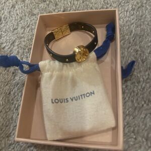 Louis Vuitton Black and Gold Watch Bracelet